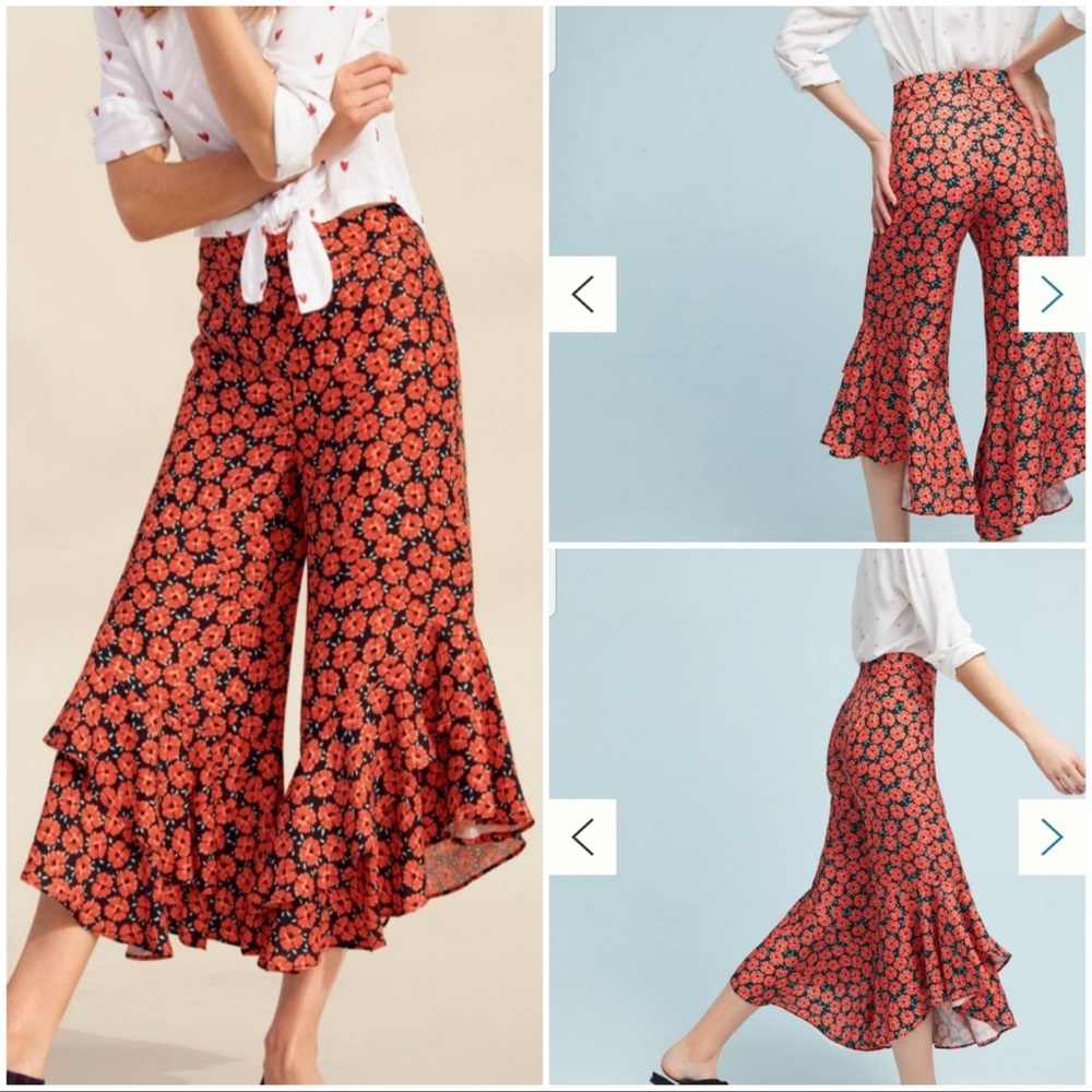 ANTHRO floral wide leg pants | NWT